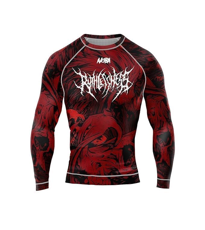 AKIBA Full Sleeve Compression T Shirt for Men 36 (Red) - Lycra Sports Skin for MMA BJJ Gym Running Cycling | Athletic Fit Moisture Wicking Workout Wear - Image 5