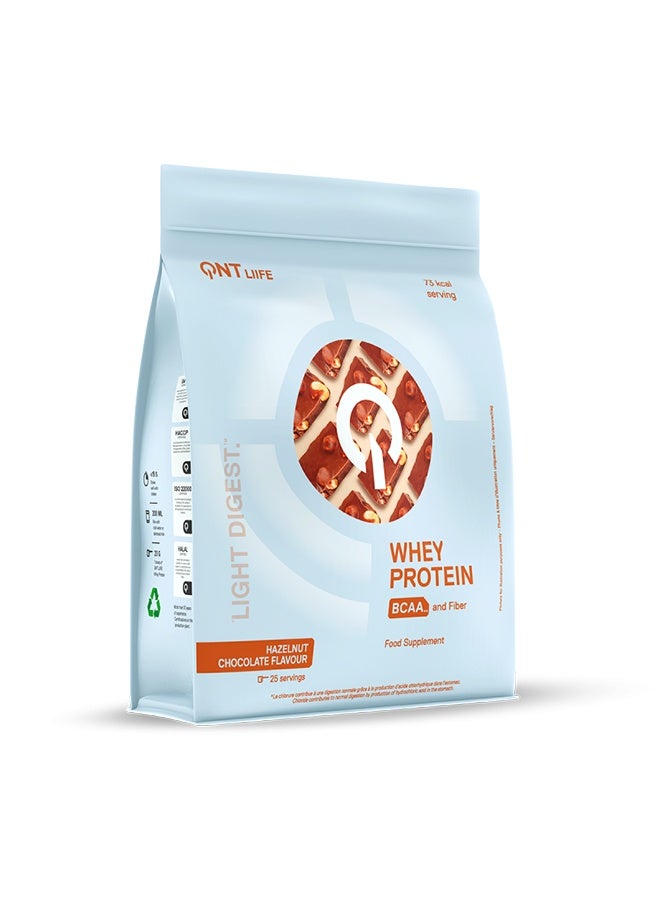 QNT Light Digest Whey Protein | 500g | Hazelnut Chocolate Flavour, 78% Protein, Low Sugar, High Fiber - Image 2