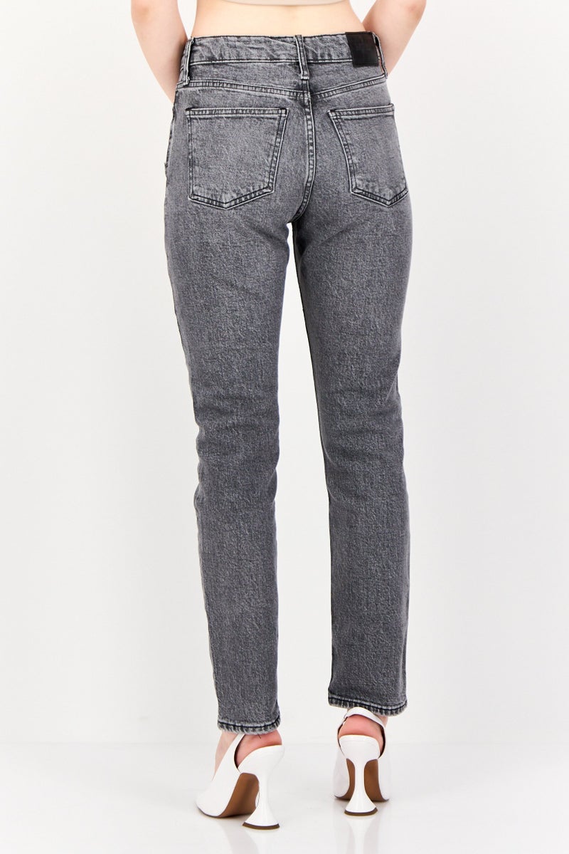 ESPRIT Women Slim Fit Washed Stretchable Retro Jeans, Grey - Image 2