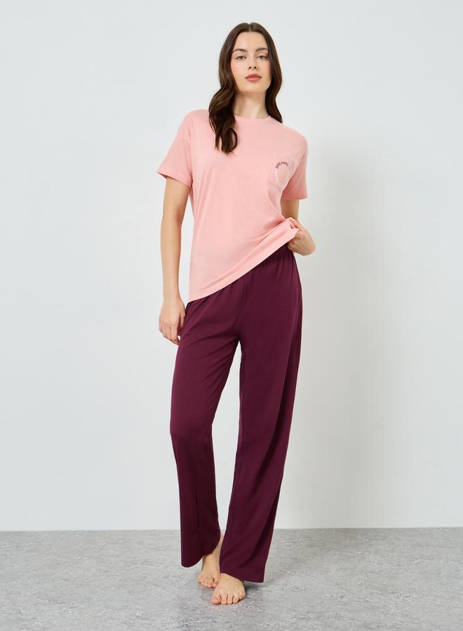 Styli Women Dreamers Pocket Print Top and Pyjama Set - Image 2
