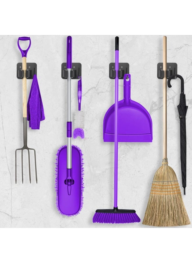 Stainless Steel Broom Holder, Heavy Duty, Rust Resistant, 5 Gripper Positions with 5 Hooks - Image 5
