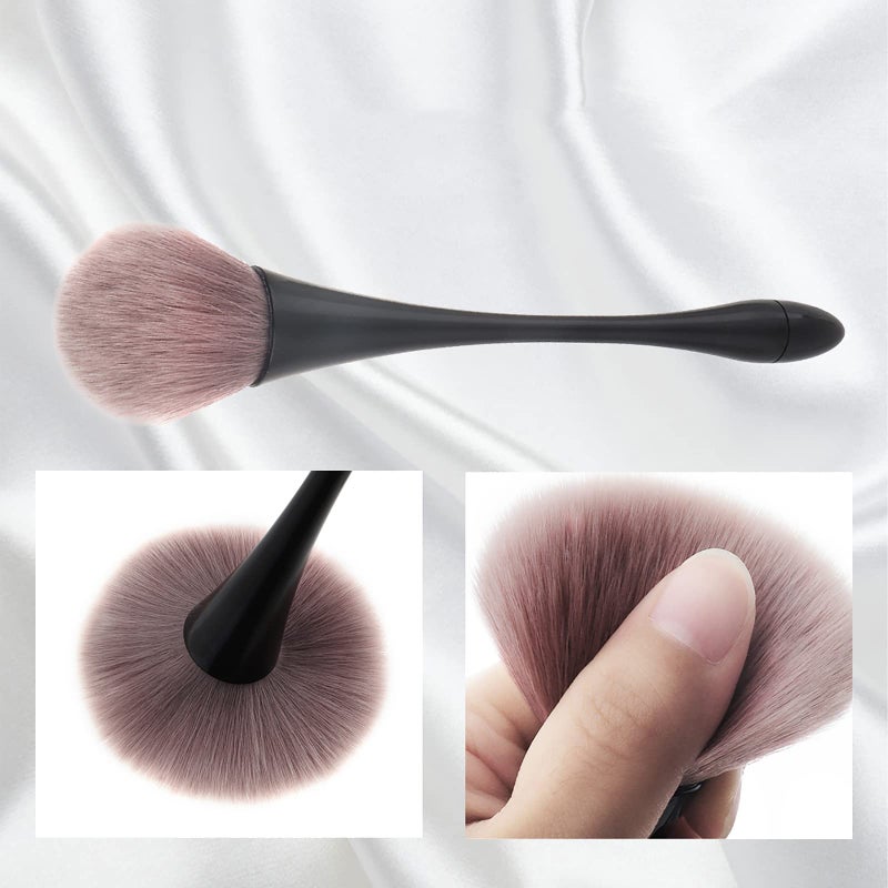 HYWWPFLAY 2Pcs Nail Dust Brush Acrylic Brush Cleaner Nail Brushes for Cleaning Dust Dip Powder Brush Large Makeup Brush Blush Brush Nail Clean Up Brush Manicure Brush Nail Art Tools (Gold+Black) - Image 4