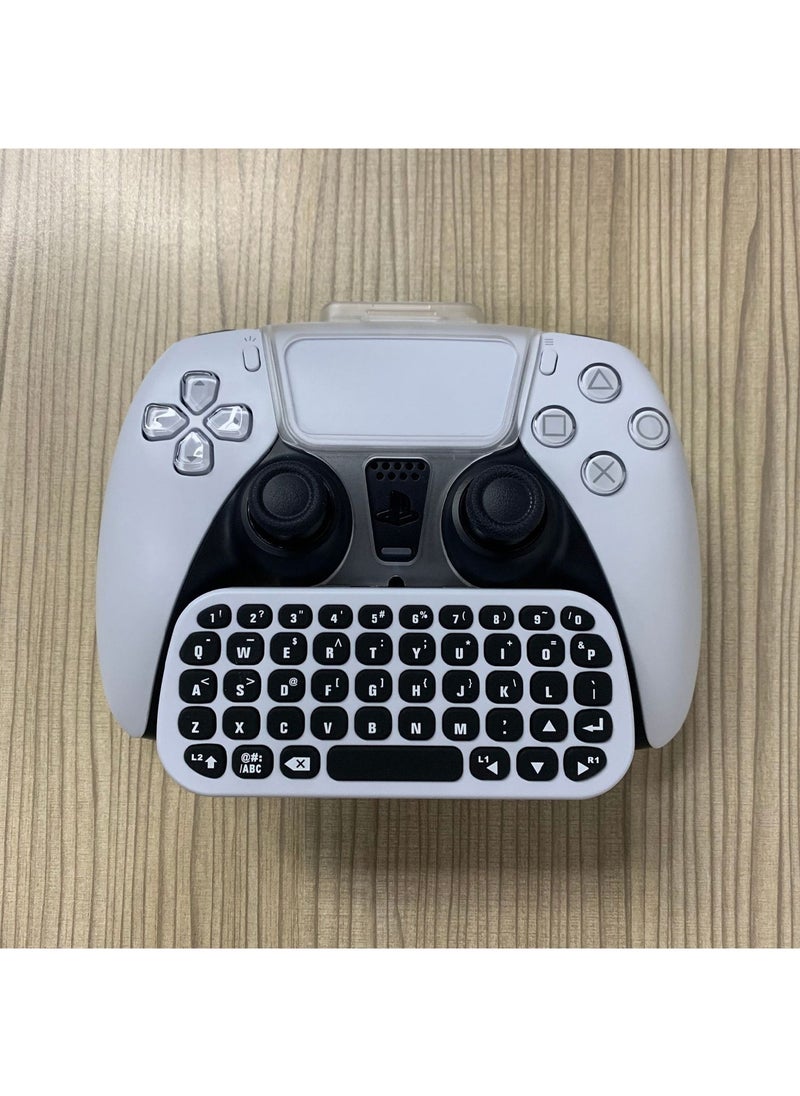 DOBE - Controller Keyboard for PS5, Wireless Chatpad, Bluetooth 5.0 Connect, Mini Keyboard/Gaming Keyboard for PS5 Accessories, No Input Delay, Play 30 Hours, White - Image 1