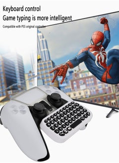 DOBE Controller Keyboard for PS5, Wireless Chatpad, Bluetooth 5.0 Connect, Mini Keyboard/Gaming Keyboard for PS5 Accessories, No Input Delay, Play 30 Hours, White  - Image 2