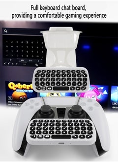 DOBE Controller Keyboard for PS5, Wireless Chatpad, Bluetooth 5.0 Connect, Mini Keyboard/Gaming Keyboard for PS5 Accessories, No Input Delay, Play 30 Hours, White  - Image 4
