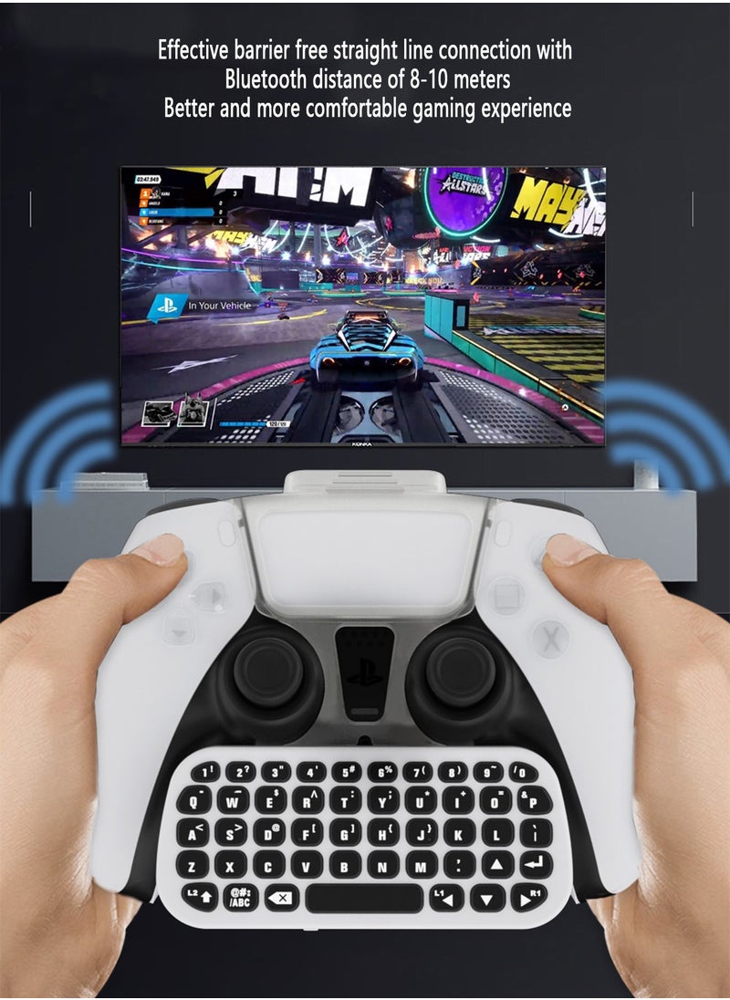 DOBE - Controller Keyboard for PS5, Wireless Chatpad, Bluetooth 5.0 Connect, Mini Keyboard/Gaming Keyboard for PS5 Accessories, No Input Delay, Play 30 Hours, White - Image 1