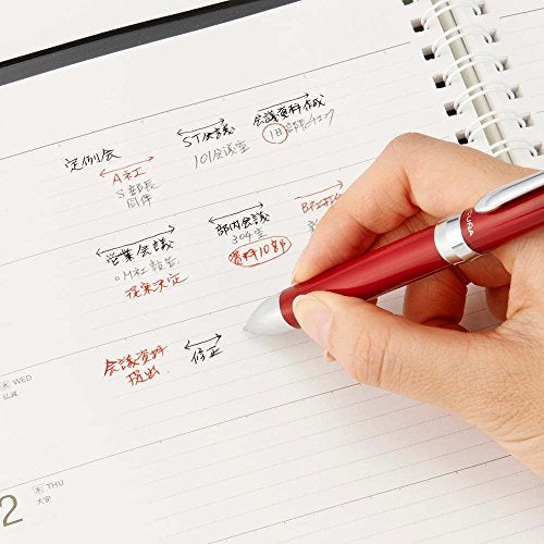 Pentel Multi Function Pen Vicuna EX, Fine Ballpoint Pen, 0.5mm Mechanical Pencil, Red Body (BXW1375B) - Image 5