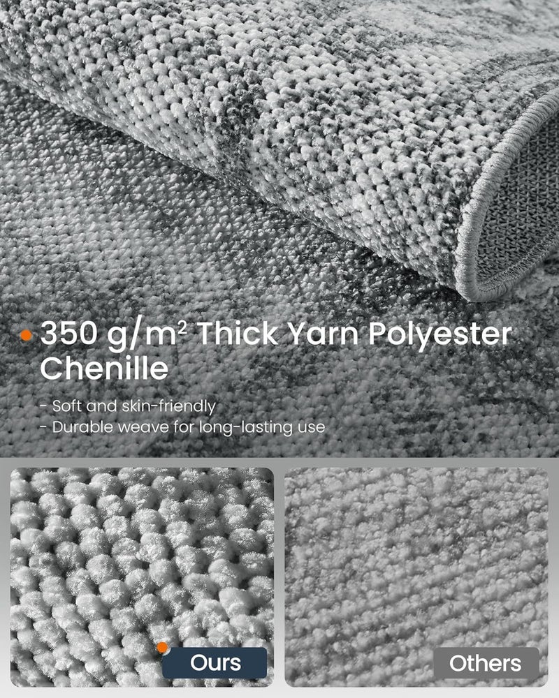 SONGMICS HOME Area Rug, 5x7 ft Living Room Rug, Non-Slip Carpet, Farmhouse Style Rug, Home Decor, for Bedroom, Kitchen, Entryway, Dining Room, Machine Washable, Dove Gray - Image 2