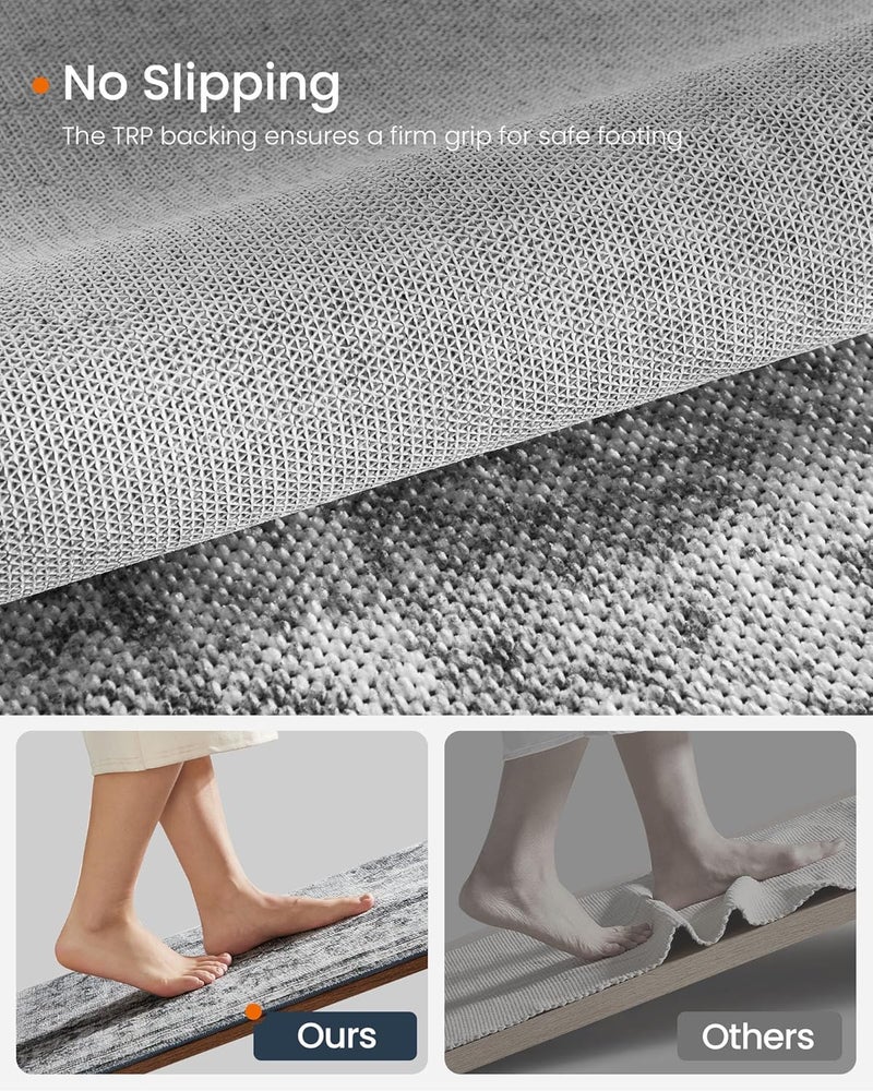 SONGMICS HOME Area Rug, 5x7 ft Living Room Rug, Non-Slip Carpet, Farmhouse Style Rug, Home Decor, for Bedroom, Kitchen, Entryway, Dining Room, Machine Washable, Dove Gray - Image 3