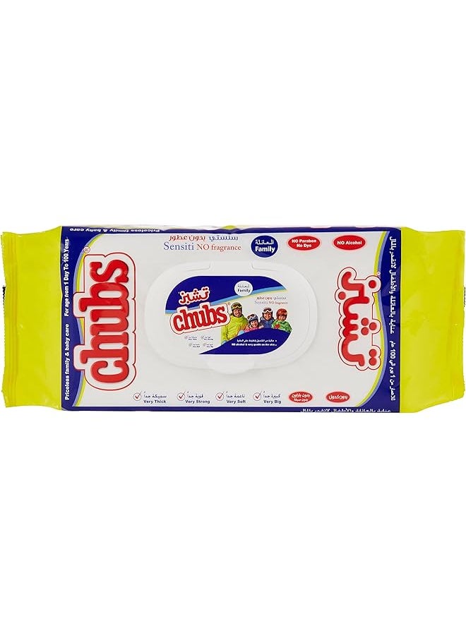 Chubs All Family Wipes 40`S "Sensiti"  - Image 1