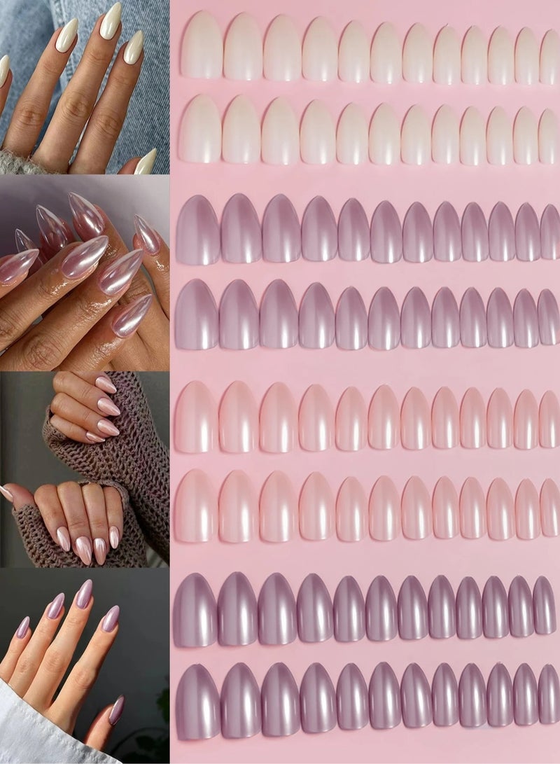 Artificial nails, a box of 96 pieces and 4 different and distinctive nail colors, suitable for daily wear and parties - Image 1