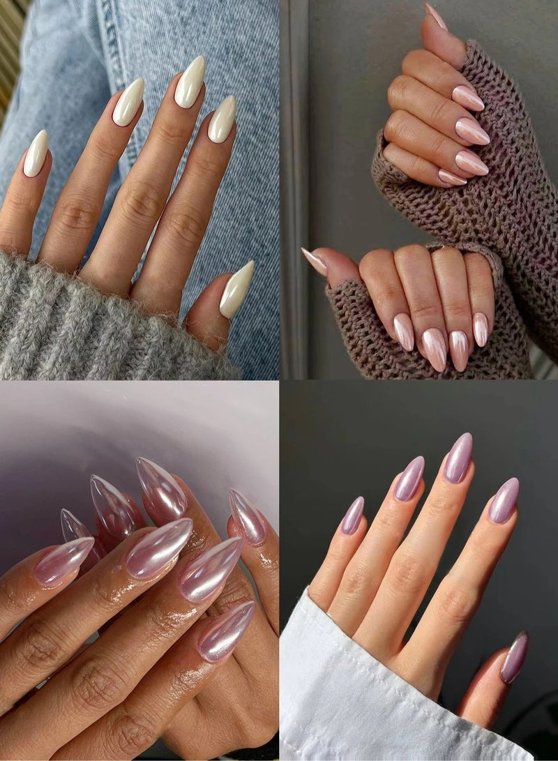 Artificial nails, a box of 96 pieces and 4 different and distinctive nail colors, suitable for daily wear and parties - Image 2