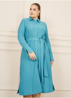 Styli MAXI Print Long Sleeves Straight Wrap Hem Dress  - Image 2