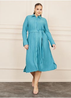 Styli MAXI Print Long Sleeves Straight Wrap Hem Dress  - Image 1