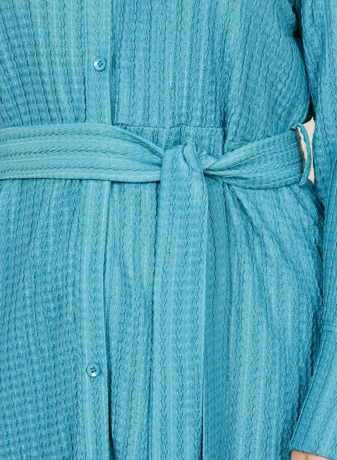 Styli Belted Shirtwaist Dress