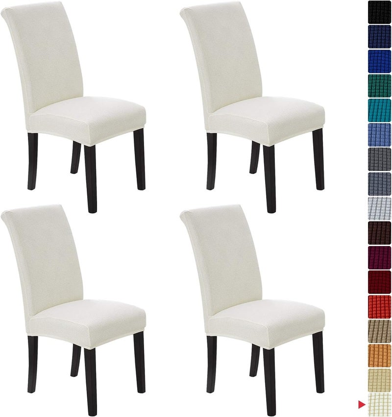NeoGenius Premium Elegant Dining Room Chair Covers, Slipcovers Set of 4, Spandex Super Fit Stretch Removable Washable Chair Covers, Protector - Image 1