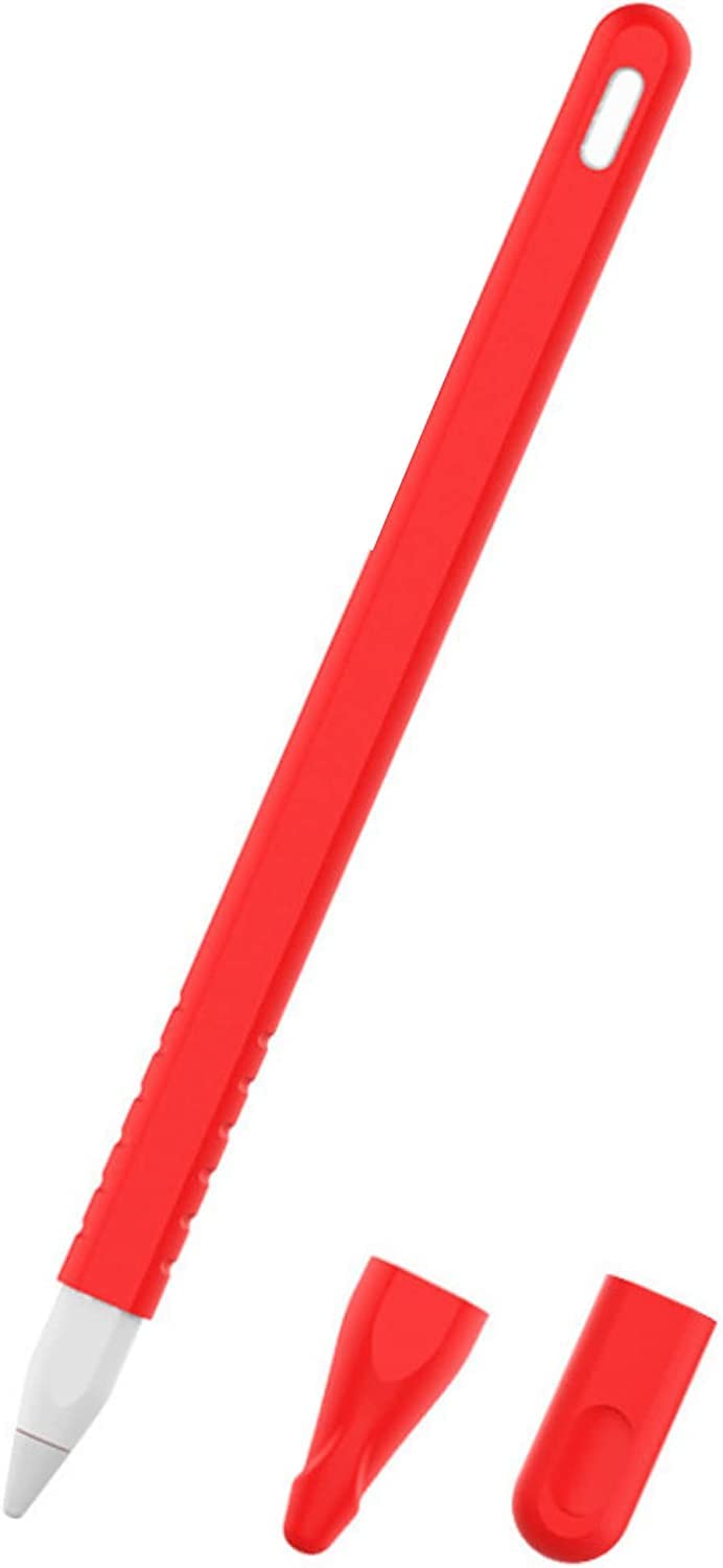 OJOS Sleeve Cover Compatible with Apple Pencil 2nd Generation, Grip Skin Case Accessories Compatible with iPad Pencil 2 Gen with Nib Cap- Red - Image 1