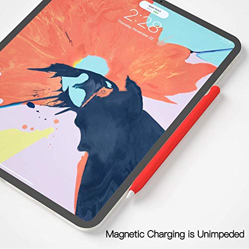 OJOS Sleeve Cover Compatible with Apple Pencil 2nd Generation, Grip Skin Case Accessories Compatible with iPad Pencil 2 Gen with Nib Cap- Red - Image 4