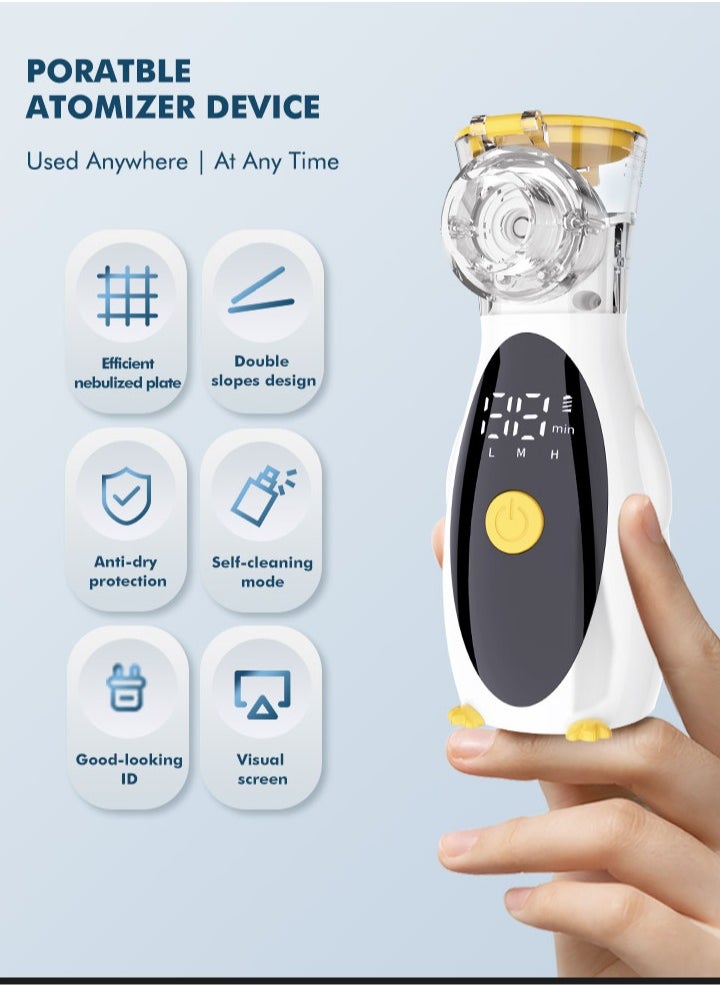 Household Nebulizer Ultra-Quiet Portable Nebulizer Compact Nebulizer with Auto-Cleaning Mode Nebulizer for Adults Kids Travel and Home Use
