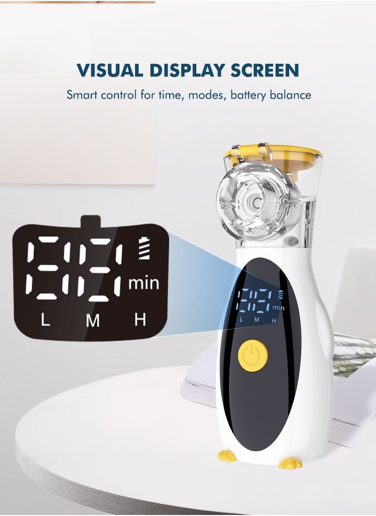 Household Nebulizer Ultra-Quiet Portable Nebulizer Compact Nebulizer with Auto-Cleaning Mode Nebulizer for Adults Kids Travel and Home Use
