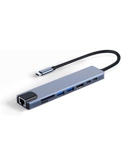 Generic USB C Hub Docking Station, Azhizco 8 in 1 USB C Dongle with 4K HDMI, RJ45 Ethernet, 87W PD, SD/TF Card Reader, 2 USB Ports, USB Type C Hub for MacBook Pro Air M1 Dell XPS Nintendo Switch  - Image 1