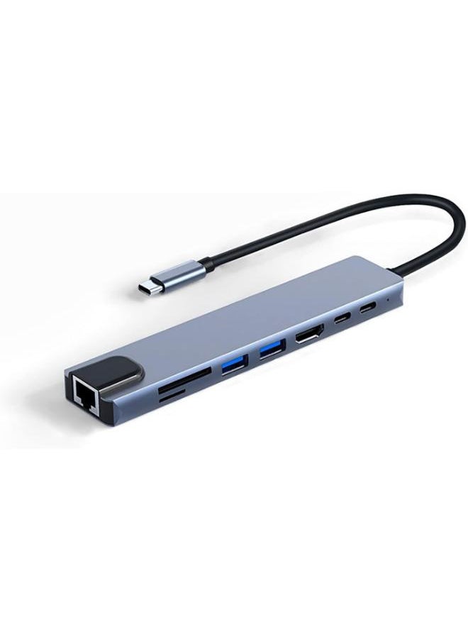 Generic - USB C Hub Docking Station, Azhizco 8 in 1 USB C Dongle with 4K HDMI, RJ45 Ethernet, 87W PD, SD/TF Card Reader, 2 USB Ports, USB Type C Hub for MacBook Pro Air M1 Dell XPS Nintendo Switch - Image 1