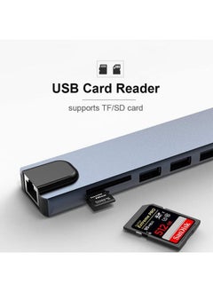 Generic USB C Hub Docking Station, Azhizco 8 in 1 USB C Dongle with 4K HDMI, RJ45 Ethernet, 87W PD, SD/TF Card Reader, 2 USB Ports, USB Type C Hub for MacBook Pro Air M1 Dell XPS Nintendo Switch  - Image 4