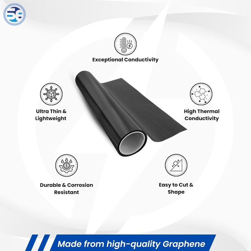 Shilpent Graphene Conductive Sheet (Dimension- 2x2)(Pack of 1)(Pack of 1)(Carbon Content: 97%)(Thickness- 25 micrometres)(Tensile strength: 30 MPa)(Sheet Resistance :2.8x 10-2 ohm/square) - Image 2