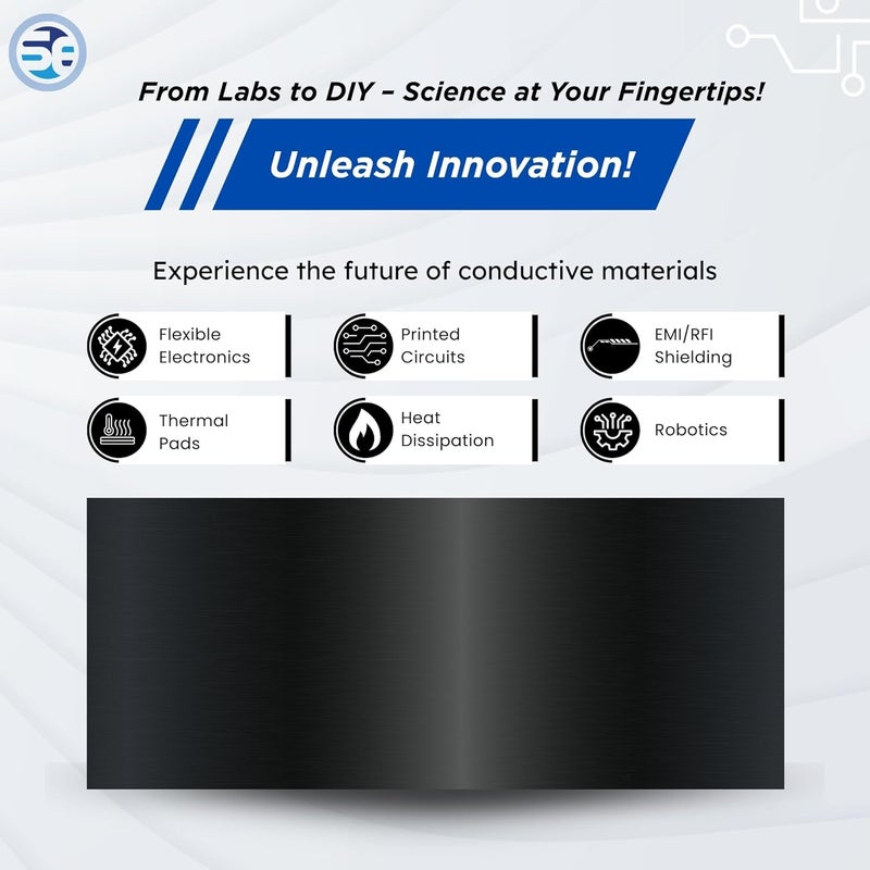 Shilpent Graphene Conductive Sheet (Dimension- 2x2)(Pack of 1)(Pack of 1)(Carbon Content: 97%)(Thickness- 25 micrometres)(Tensile strength: 30 MPa)(Sheet Resistance :2.8x 10-2 ohm/square) - Image 5