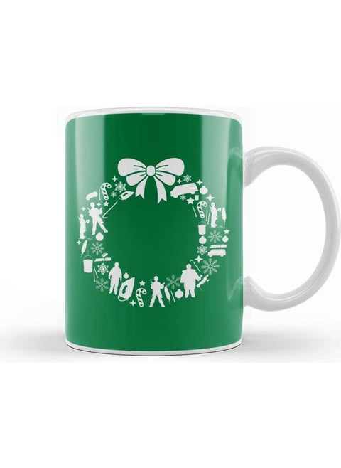 Print Shop Home Alone Christmas Wreath Pattern Mug Porcelain