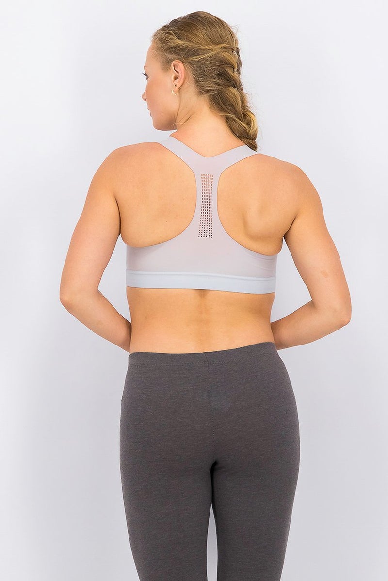 Reebok Women Pure Move Light Padded Sports Bra, Grey - Image 3
