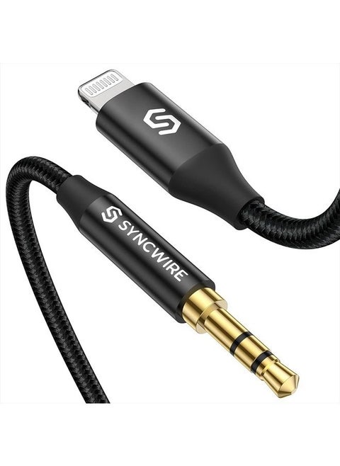 [Genuine Apple MFI Certified] Aux Cord for iPhone Syncwire 3.3FT iPhone Aux Cord for Car Stereo, Speaker, Headphone Compatible with iPhone 14/14 Pro/14 Pro Max/13/12/11/XR/X/8