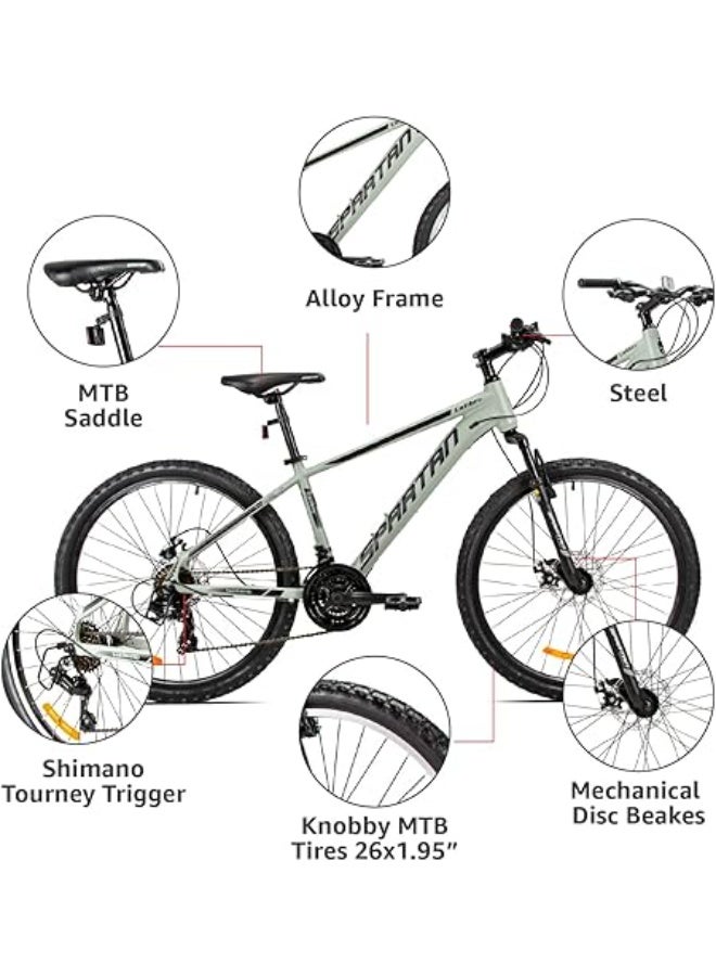 Spartan Spartan 26″ Calibre Hardtail MTB Sand Grey – Alloy Frame, 21‑Speed & Disc Brakes  - Image 1