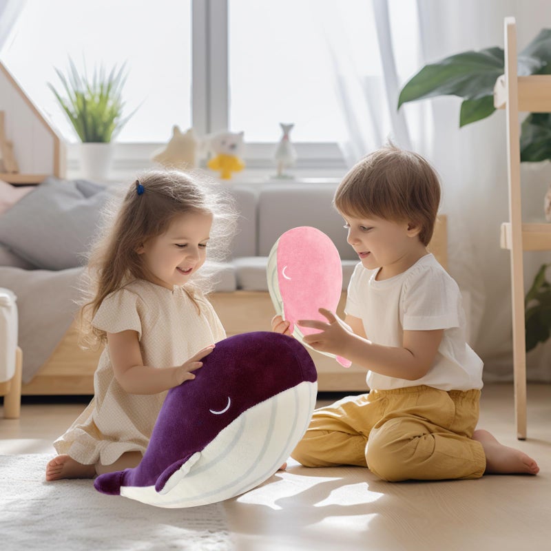 MUPI Whale Stuffed Animals 18  Plush Pillow - Shark Humpback and Jellyfish Stuffed Animals - Ocean Decor and Toys(Purple) - Image 3