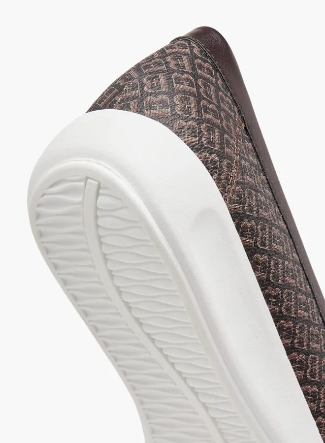 Flora Bella By Shoexpress Women Monogram Print Slip-On Loafers