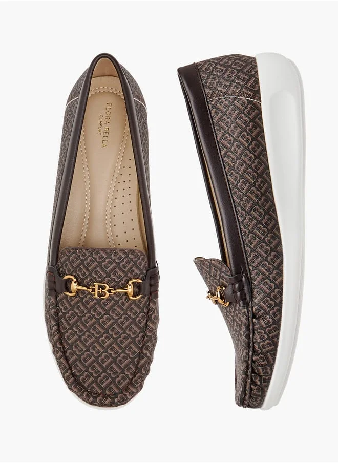 فلورا بيلا من شو إكسبرس Women Monogram Print Slip-On Loafers