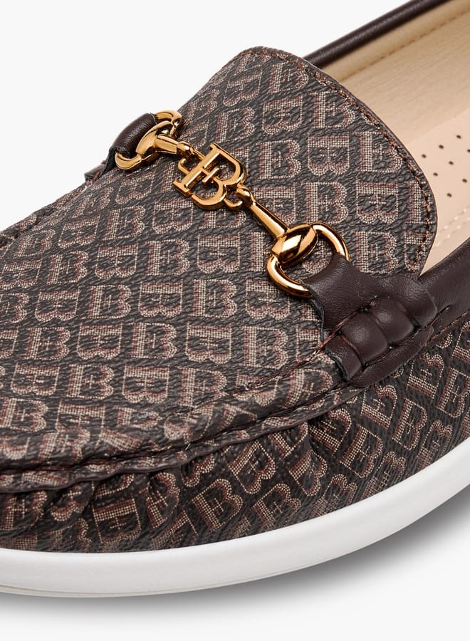 Flora Bella By Shoexpress Women Monogram Print Slip-On Loafers  - Image 5