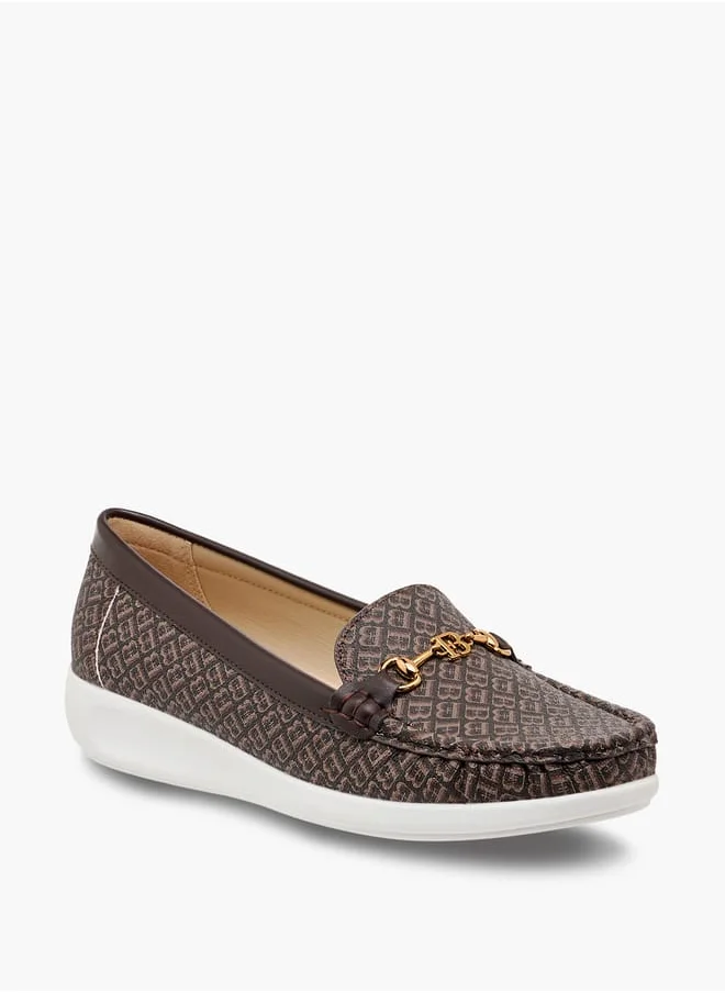 فلورا بيلا من شو إكسبرس Women Monogram Print Slip-On Loafers