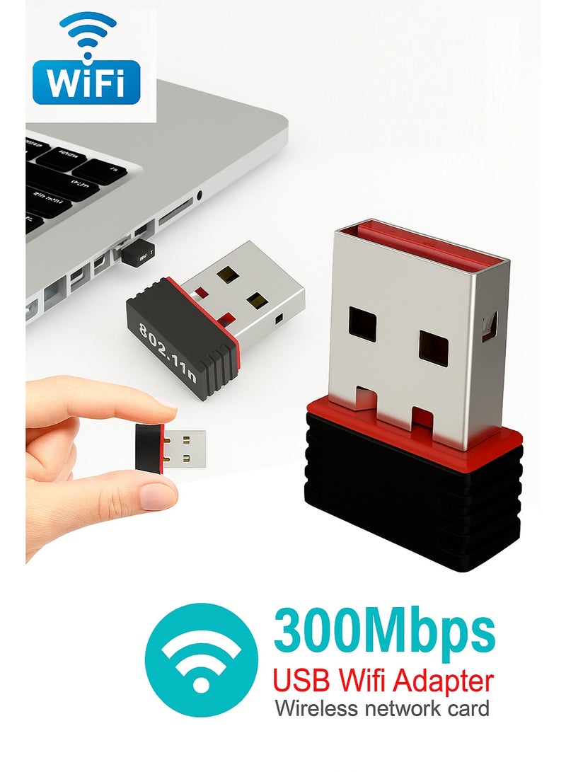USB Wireless WiFi Adapter 300Mbps Usb 2.0 LAN Internet Network Adapter Receiver - Image 1