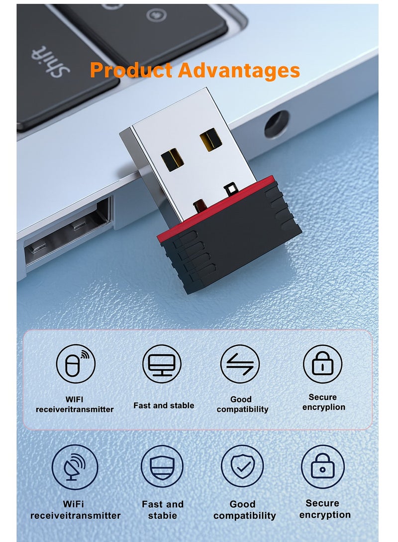 USB Wireless WiFi Adapter 300Mbps Usb 2.0 LAN Internet Network Adapter Receiver - Image 4