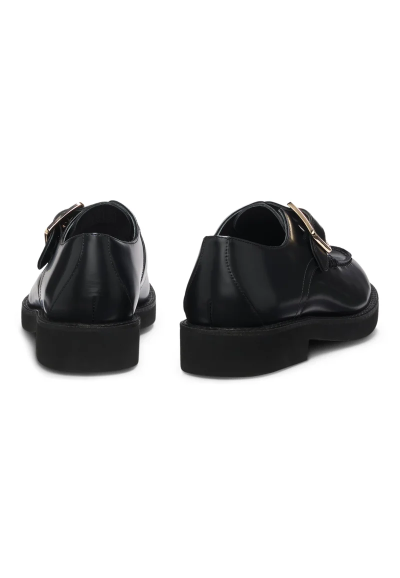 BOSS Leather monk shoes with buckled strap