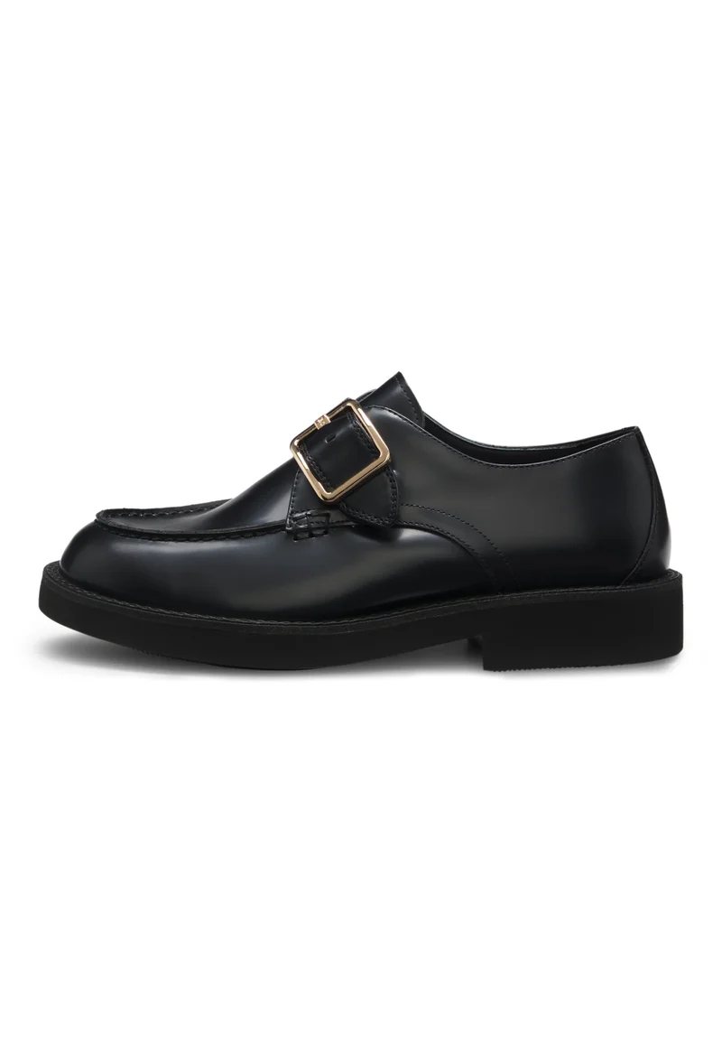 BOSS Leather monk shoes with buckled strap
