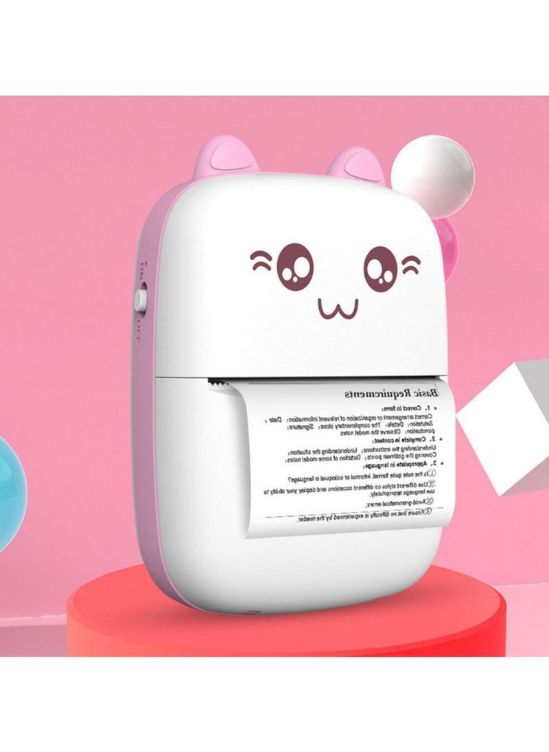 Generic Printing Tool Bluetooth Pocket Printer Text Recognition for Wrong Questions Thermal Printing Printer Error Questions Recorder Recording Pink  - Image 1