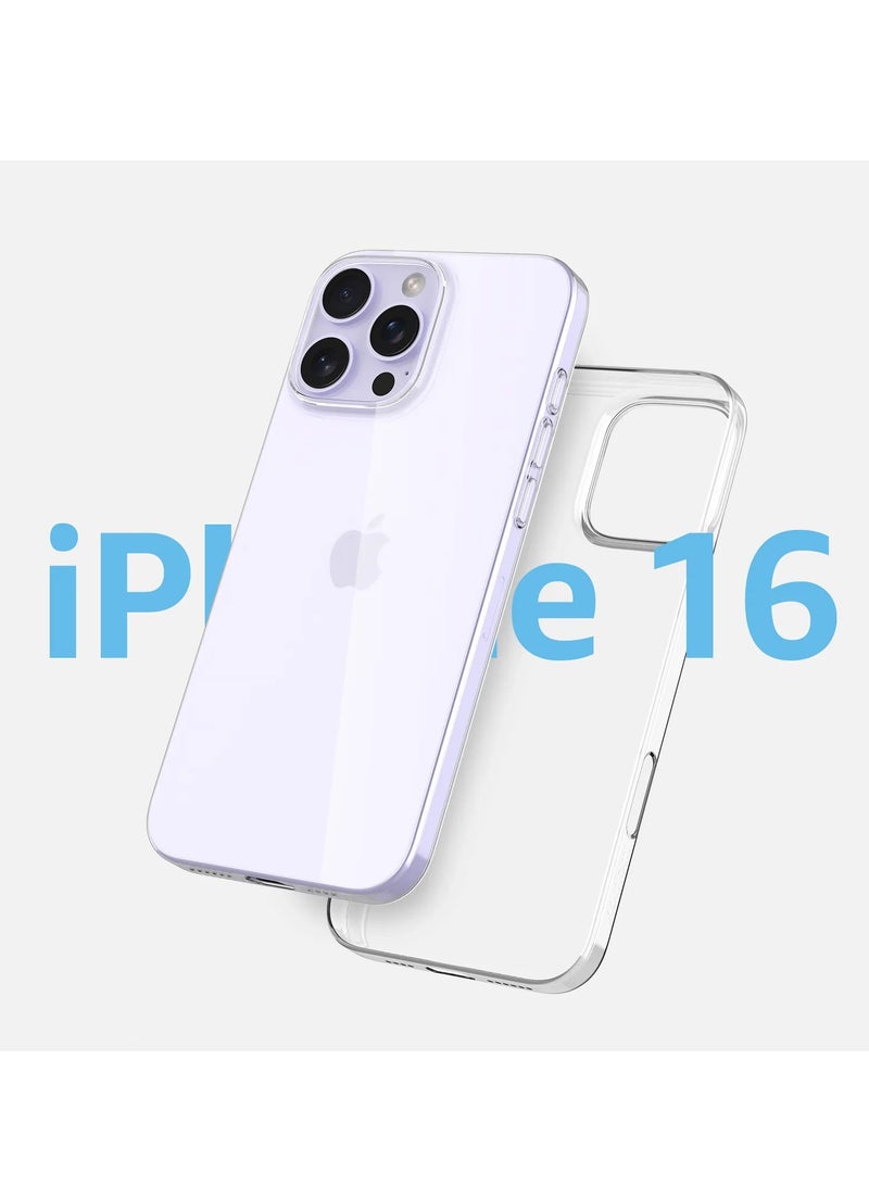 KeepHone iPhone 16 Pro Max Clear Hard Case, Shockproof Transparent Crystal Back Cover for iPhone 16 Pro Max