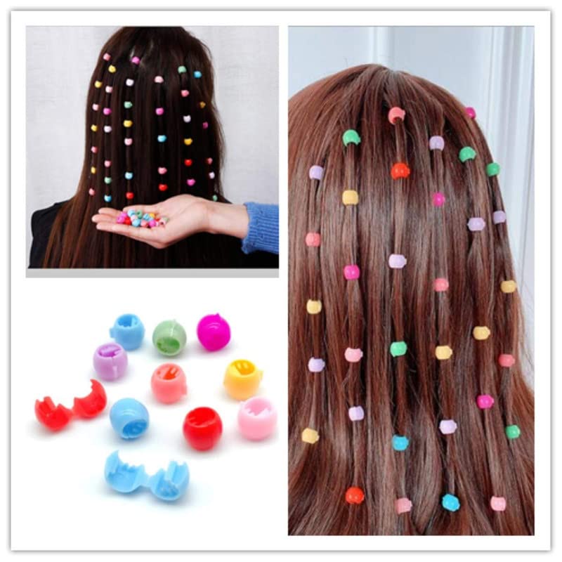 BELICIA 100 Mini Claw Hair Clips Rainbow Mini Hair Clip Tiny Plastic Plastic Hair Claws Hair Braids Maker Beads Head wear Hair Accessories for Kids Girls Women - Image 2