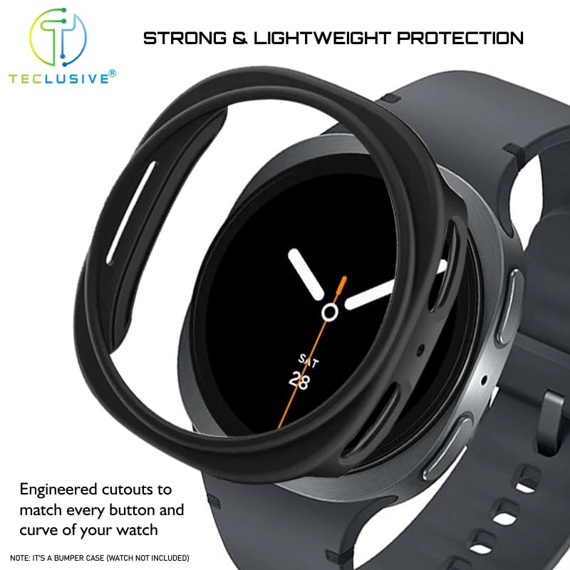 T Teclusive Protective Slim Bumper Case Compatible for Galaxy Watch 8 40mm | Curved Hard Shell Bumper Side Edge Protection Cover for Watch 8 4.0 cm (Silver, 40mm) - Image 2