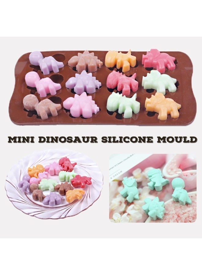 Mini Dinosaur Silicone Mold Multi-Purpose Non-Stick Silicone Tray for Chocolate, Candy, Jelly, Pudding, Soap and Wax, Reusable Ice Cube Tray for Fruit Ice and Frozen Treats, Flexible BPA-Free Silicone, Safe for Freezer, Oven and Dishwasher - Image 4