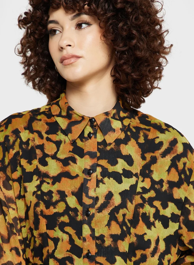 TOPSHOP Printed Shirt Mini Dress