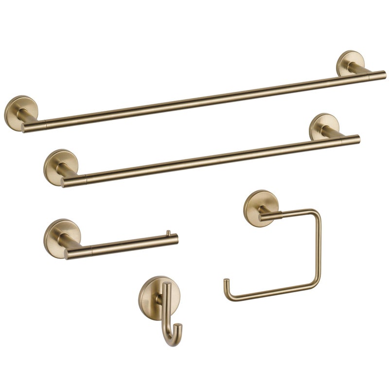 Delta Trinsic (1-Pack) Hand Towel Holder Champagne Bronze Towel Racks for Bathroom Wall Square Towel Ring Holder for Bath Towel Hanger for Kitchen, Bathroom Accessories 759460-CZ - Image 4