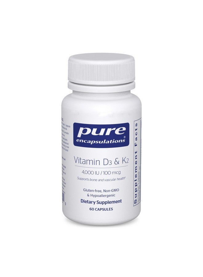 Pure Encapsulations فيتامين د3 وك2 من بيور إنكابسوليشنز | دعم صحة العظام والأوعية الدموية | 60 كبسولة - Image 1